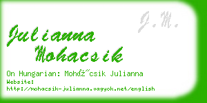 julianna mohacsik business card